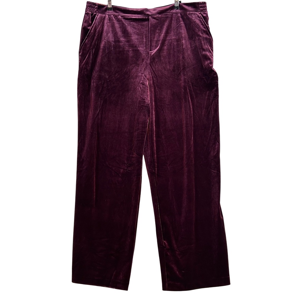 NWT BLANKNYC Velvet Wide Leg Pant Wine Purple High Waist XXL Holiday Festive